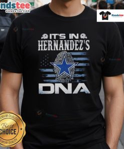 Nice Hernandez's Dallas Cowboys It's In DNA US Flag T-Shirt featuring a bold design and patriotic colors for fans.