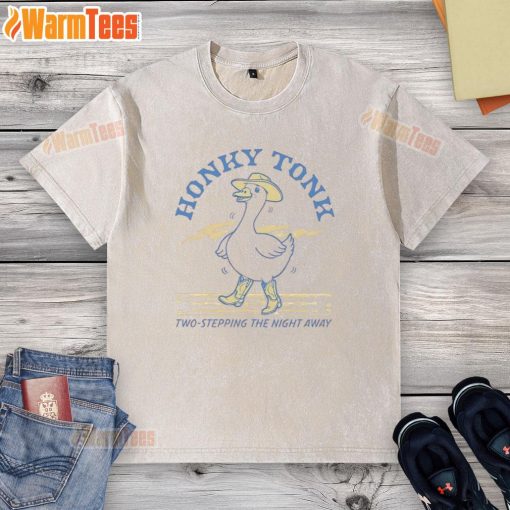 Nice honky tonk goose two stepping the night away on a stylish washed t-shirt, perfect for country music lovers.