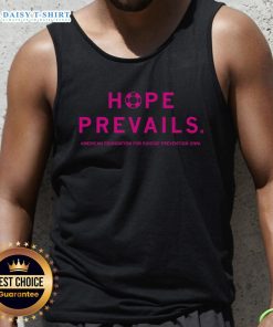 Nice Hope Prevails tank top from the American Foundation for Suicide Prevention Iowa, promoting mental health awareness.