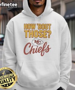 Alt Text: Kansas City Chiefs hoodie displayed on a hanger, showcasing team colors and logo for fans of the NFL team.
