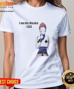 Nice I Am His Hisoka Ladies Tee featuring vibrant graphic design for fans of anime and manga merchandise.