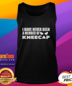 Stylish 'Nice, I Have Never Been A Member Of Kneecap' tank top design, perfect for fans of unique graphic apparel.