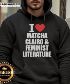Alt Text: Nice I Heart Matcha Clairo and Feminist Literature Hoodie in vibrant colors, showcasing a trendy and stylish design.
