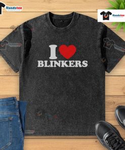 Nice I Love Blinkers washed t-shirt featuring a trendy design, perfect for casual wear and expressing your love for blinkers.