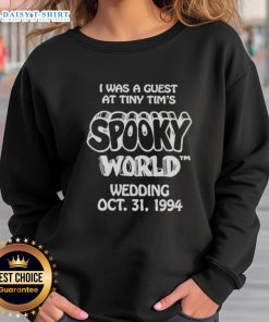 Alt Text: Nice sweatshirt from Tiny Tim's Spooky World wedding, October 31, 1994, featuring unique Halloween-themed design.