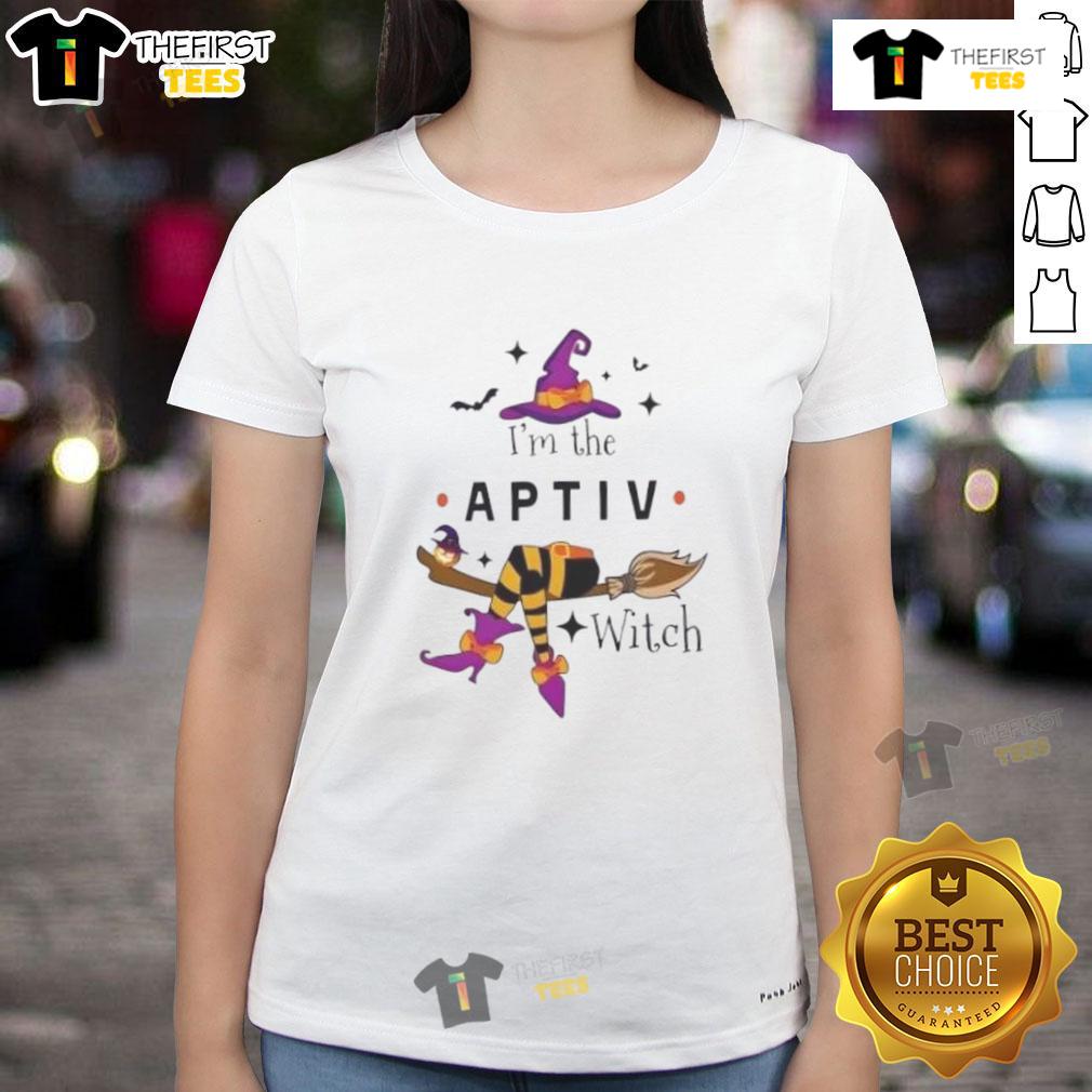 Nice I'M The Aptiv Witch Halloween Ladies Tee Nice I'm The APTIV Witch Halloween Ladies Tee featuring a fun witch graphic perfect for Halloween celebrations.