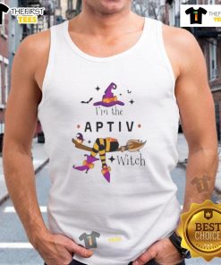 Nice I'm The APTIV Witch Halloween Tank Top for festive style, featuring a fun witch graphic perfect for Halloween celebrations.