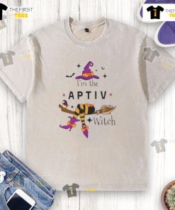 APTIV Witch Halloween washed t-shirt featuring a spooky design perfect for festive celebrations and casual wear.