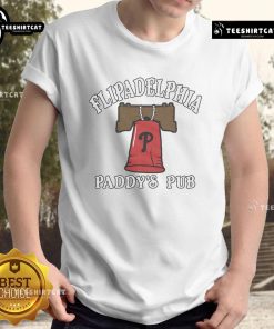 Alt Text: Nice Its Always Sunny In Philadelphia X Phillies Flipadelphia Paddys Pub T-Shirt featuring iconic designs and vibrant colors.