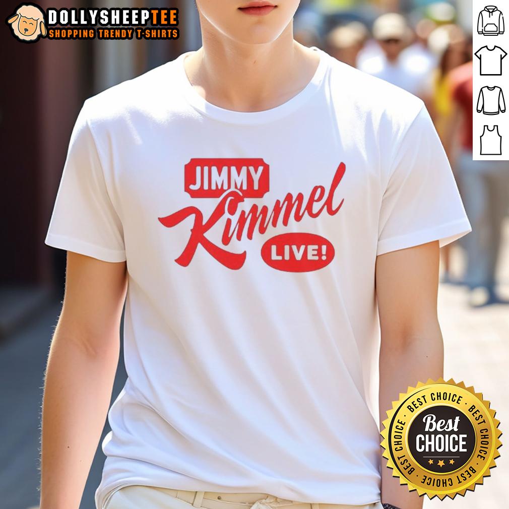 Nice Jimmy Kimmel Live Comedy Classic Logo T Shirt Alt Text: Nice Jimmy Kimmel Live Comedy Classic Logo T-Shirt featuring the iconic show logo in vibrant colors.