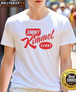 Alt Text: Nice Jimmy Kimmel Live Comedy Classic Logo T-Shirt featuring the iconic show logo in vibrant colors.