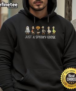 Nice Just A Spooky Gooses Halloween Hoodie featuring playful goose graphics and festive design for Halloween celebrations.