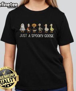 Spooky Gooses Halloween Ladies Tee featuring a playful design perfect for festive autumn celebrations.