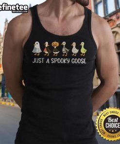Nice Just A Spooky Gooses Halloween Tank Top featuring playful ghost design, perfect for festive fall celebrations.