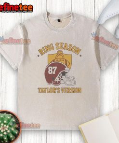 Travis Kelce Kansas City Chiefs Ring Season Taylor's Version T-Shirt, featuring vibrant graphics and stylish design.