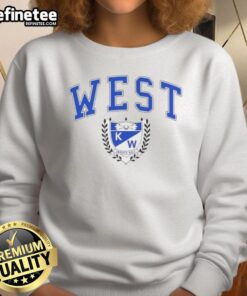 Alt Text: Nice Kenmore West Varsity Golf logo on a stylish Buffalo sweatshirt, perfect for fans and golfers alike.