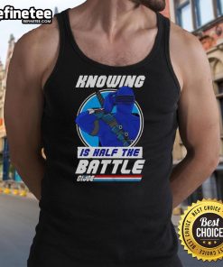 GI Joe tank top featuring 'Knowing is Half the Battle' slogan, perfect for fans of the iconic action figure series.