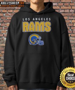 Vintage Los Angeles Rams throwback hoodie featuring team colors and logo, perfect for fans and collectors.