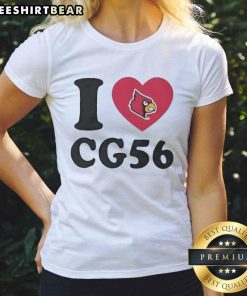Alt Text: Nice Louisville Cardinals Carter Guillaume I Heart CG56 Ladies Tee featuring a stylish design for fans.