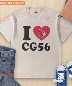 Alt Text: Nice Louisville Cardinals Carter Guillaume I Heart CG56 washed t-shirt featuring a vibrant design for fans.