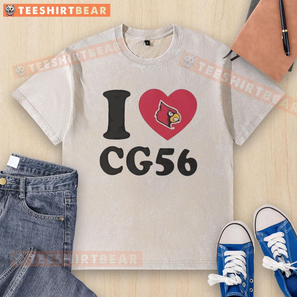 Nice Louisville Cardinals Carter Guillaume I Heart Cg56 Washed T Shirt Alt Text: Nice Louisville Cardinals Carter Guillaume I Heart CG56 washed t-shirt featuring a vibrant design for fans.