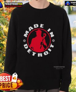 Nice Made In Detroit Plumber Wrench Logo Silhouette Sweatshirt showcasing a stylish design for plumbing enthusiasts.