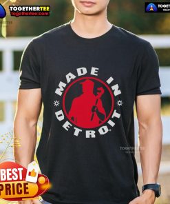 Nice Made In Detroit Plumber Wrench Logo Silhouette T-Shirt featuring a stylish wrench graphic for plumbing enthusiasts.