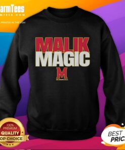 Alt Text: Malik Washington wearing a stylish Maryland Terrapins football sweatshirt, showcasing team spirit and style.
