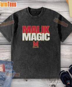 Alt Text: Malik Washington wearing a Nice Maryland Terrapins football Magic Washed T-shirt, showcasing team spirit and style.