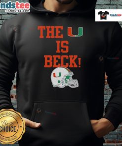 Alt Text: Nice Miami Hurricanes football The U is Beck hoodie featuring team colors and logo for fans and athletes.