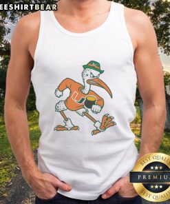 Miami Hurricanes X Notre Dame mascot tank top featuring vibrant team colors and logo, perfect for game day wear.
