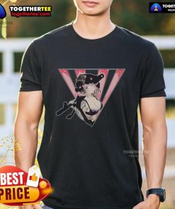 Nice military anime girl with tactical weapons tattoo on a stylish t-shirt, perfect for anime and military enthusiasts.
