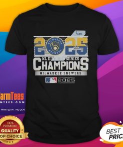 Milwaukee Brewers 2025 NLDS Champions MLB T-Shirt featuring team logo and commemorative design for fans.