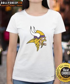 Nice Minnesota Vikings logo ladies tee featuring a stylish design for female fans of the NFL team.