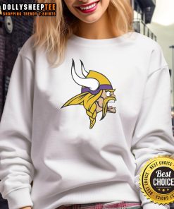 Nice Minnesota Vikings logo sweatshirt featuring vibrant team colors and a comfortable design, perfect for fans.