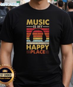 Vintage t-shirt featuring 'Nice Music Is My Happy Place' design, perfect for music lovers and casual wear enthusiasts.