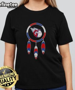 Nice Native American Indians X Cleveland Guardians baseball ladies tee featuring a stylish design and vibrant colors.