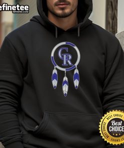 Nice Native American Indians X Colorado Rockies baseball hoodie showcasing unique design and vibrant colors.