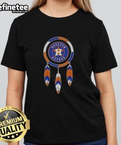 Stylish Nice Native American Indians X Houston Astros baseball ladies tee featuring vibrant graphics and a comfortable fit.