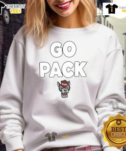NC State Wolfpack sweatshirt featuring 'Go Pack' slogan, perfect for fans supporting their team in style.