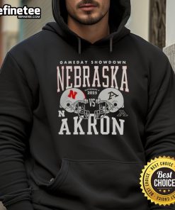 Nice Nebraska Cornhuskers vs Akron Zips college football gameday showdown hoodie featuring team helmets.