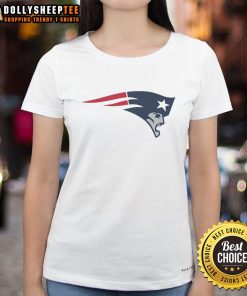 Stylish New England Patriots logo ladies tee, featuring the iconic team emblem on a comfortable shirt.