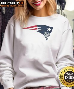 Cozy New England Patriots logo sweatshirt featuring vibrant team colors, perfect for fans and chilly game days.