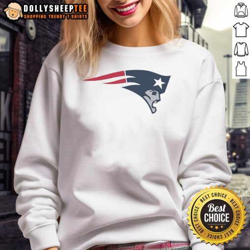 Cozy New England Patriots logo sweatshirt featuring vibrant team colors, perfect for fans and chilly game days.