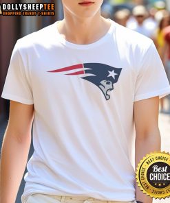 Stylish New England Patriots logo T-shirt featuring vibrant colors and a comfortable fit for fans.