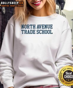 Nice North Avenue Trade School sweatshirt in navy blue, showcasing school pride and comfortable apparel for students.