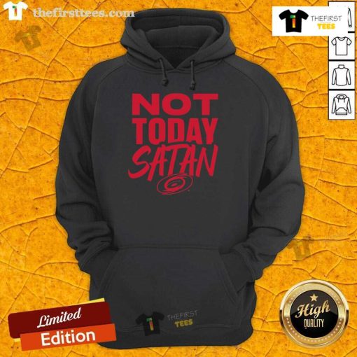 Nice Not Today Satan Carolina Hurricanes Hoodie in red with bold graphics, perfect for fans supporting their team.