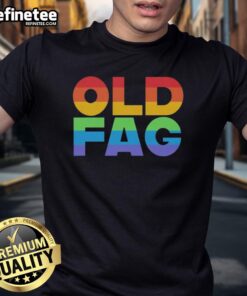 Nice Old Fag Pride T-Shirt featuring vibrant colors and a bold design celebrating LGBTQ+ pride and inclusivity.