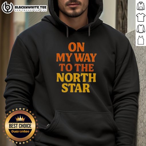 Cozy Nice-On-My-Way-To-The-North-Star-Hoodie displayed outdoors, showcasing its unique design and vibrant colors.