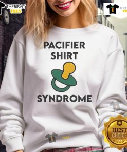 Cozy Nice Pacifier Shirt Syndrome sweatshirt featuring playful design, perfect for casual wear and trendy outfits.
